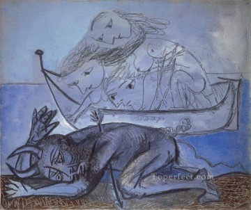  barco - Barco pesquero y fauna herida 1937 Pablo Picasso